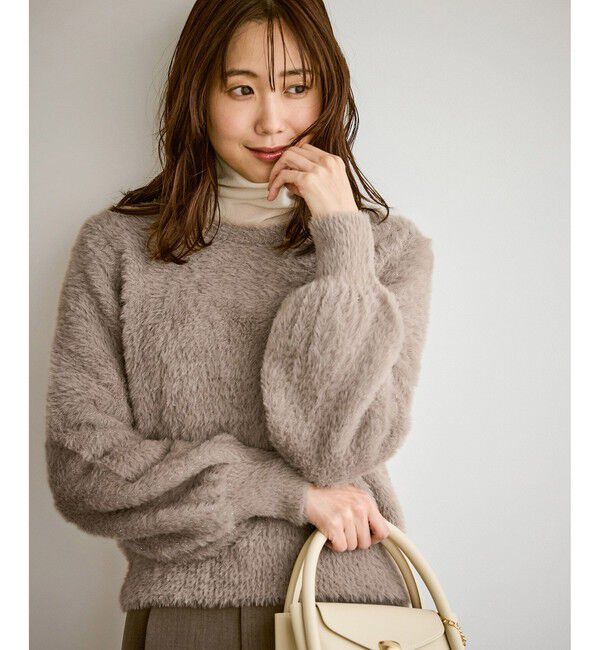 Rope&rsquo;Picnic「ショートフェザーニットプルオーバー」|ニット・セーター|ベージュ(27)