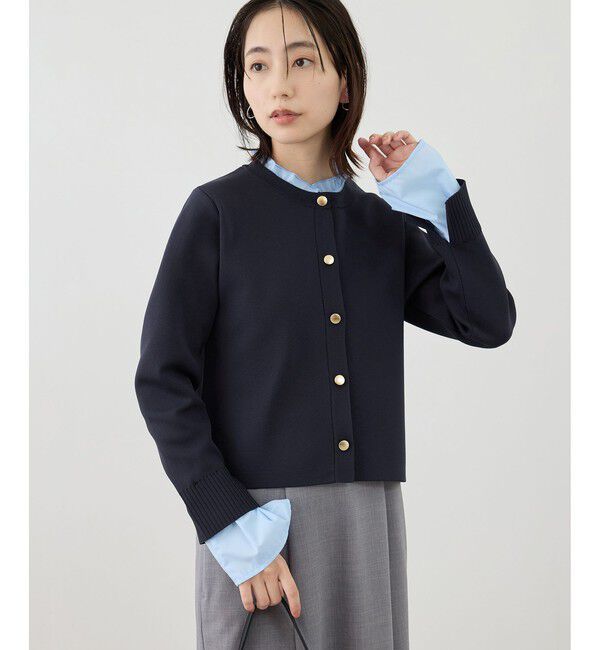 Rope&rsquo;Picnic「襟フリルドッキングカーディガン」|カーディガン|