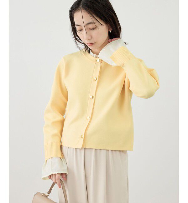 Rope&rsquo;Picnic「襟フリルドッキングカーディガン」|カーディガン|
