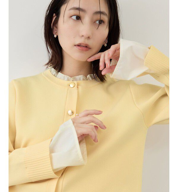 Rope&rsquo;Picnic「襟フリルドッキングカーディガン」|カーディガン|