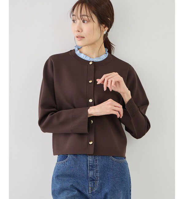 Rope&rsquo;Picnic「襟フリルドッキングカーディガン」|カーディガン|