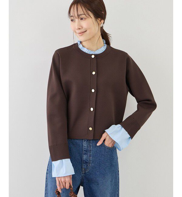 Rope&rsquo;Picnic「襟フリルドッキングカーディガン」|カーディガン|
