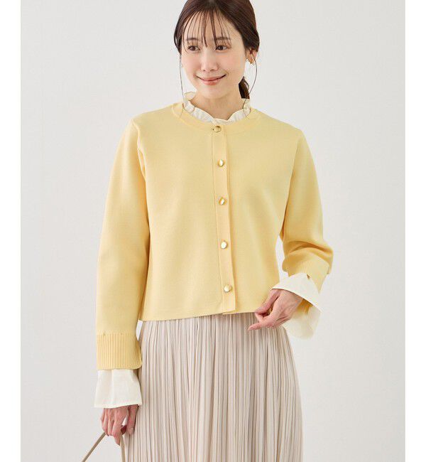 Rope&rsquo;Picnic「襟フリルドッキングカーディガン」|カーディガン|