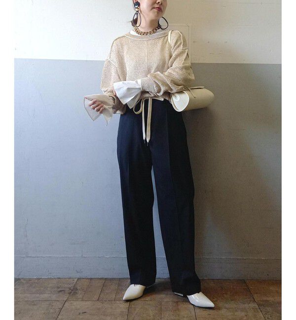 ADAM ET ROPE'「【サステナブル】ローゲージリリーニットプルオーバー」|ニット・セーター|