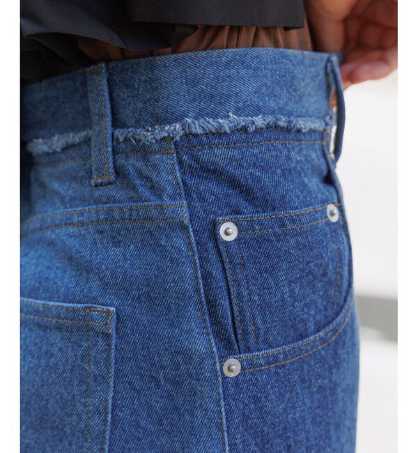 ADAM ET ROPE'「【WEB限定】イレギュラーヘムワイドストレートパンツ」|チノ|