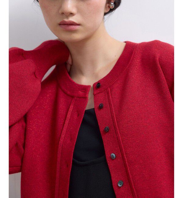 ADAM ET ROPE'「【WEB限定】ラメニットコンパクトカーディガン」|カーディガン|