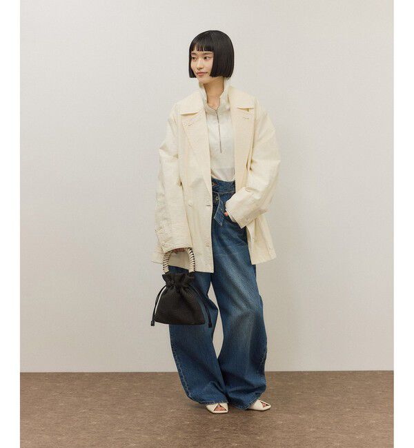 ADAM ET ROPE'「【サステナブル】ロングタブベルトバレルデニム」|デニム|