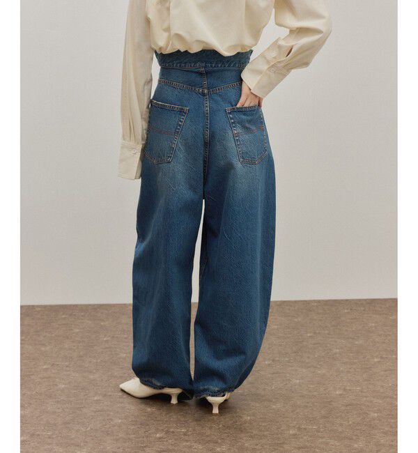 ADAM ET ROPE'「【サステナブル】ロングタブベルトバレルデニム」|デニム|