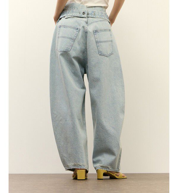 ADAM ET ROPE'「【サステナブル】ロングタブベルトバレルデニム」|デニム|