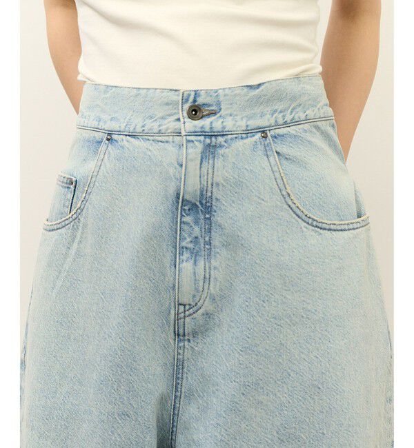 ADAM ET ROPE'「【サステナブル】ロングタブベルトバレルデニム」|デニム|