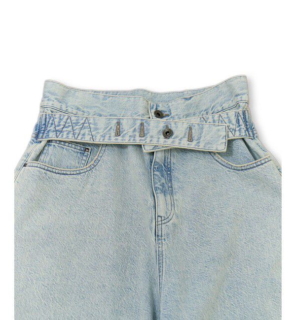 ADAM ET ROPE'「【サステナブル】ロングタブベルトバレルデニム」|デニム|