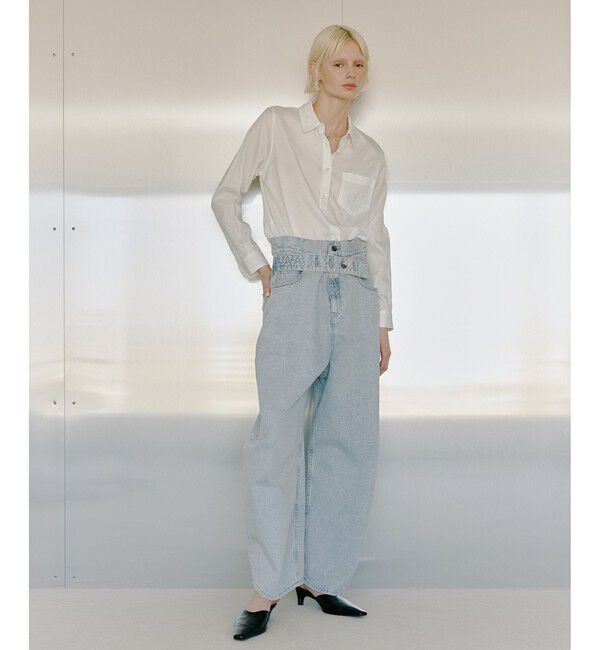 ADAM ET ROPE'「【サステナブル】ロングタブベルトバレルデニム」|デニム|