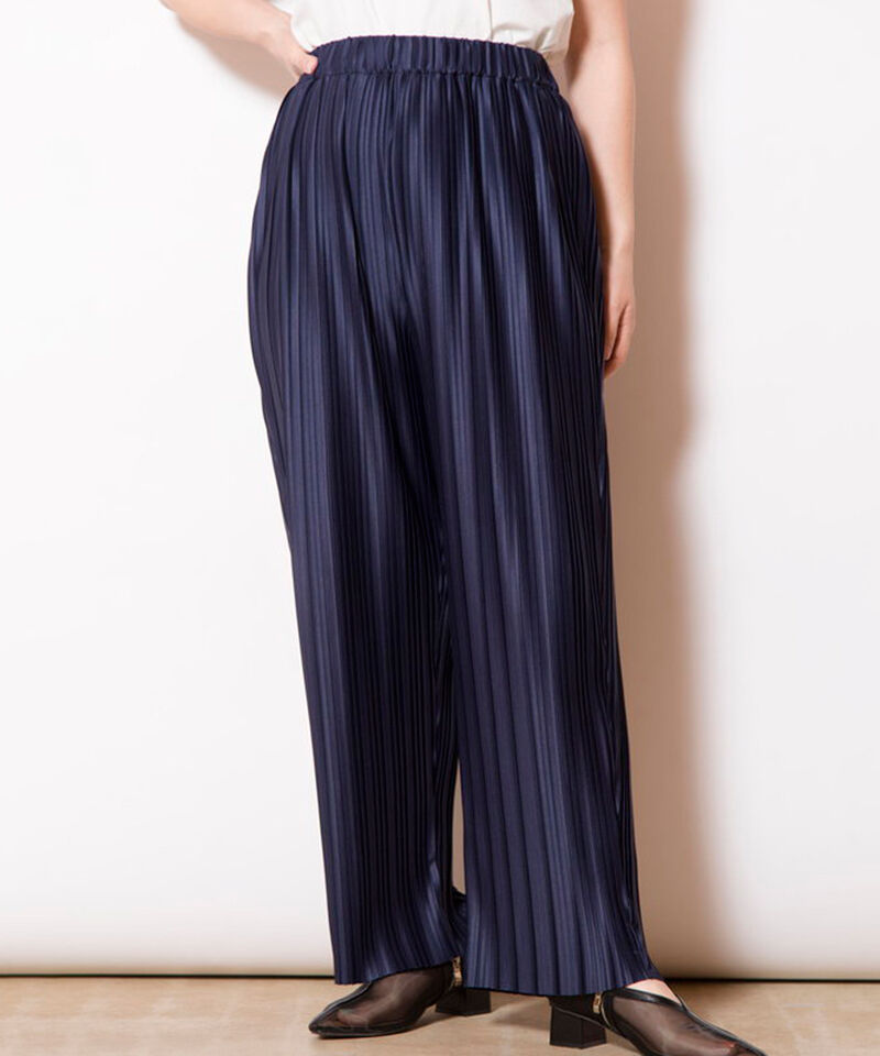  「ランダムプリーツテーパードパンツ」|その他|NAVY