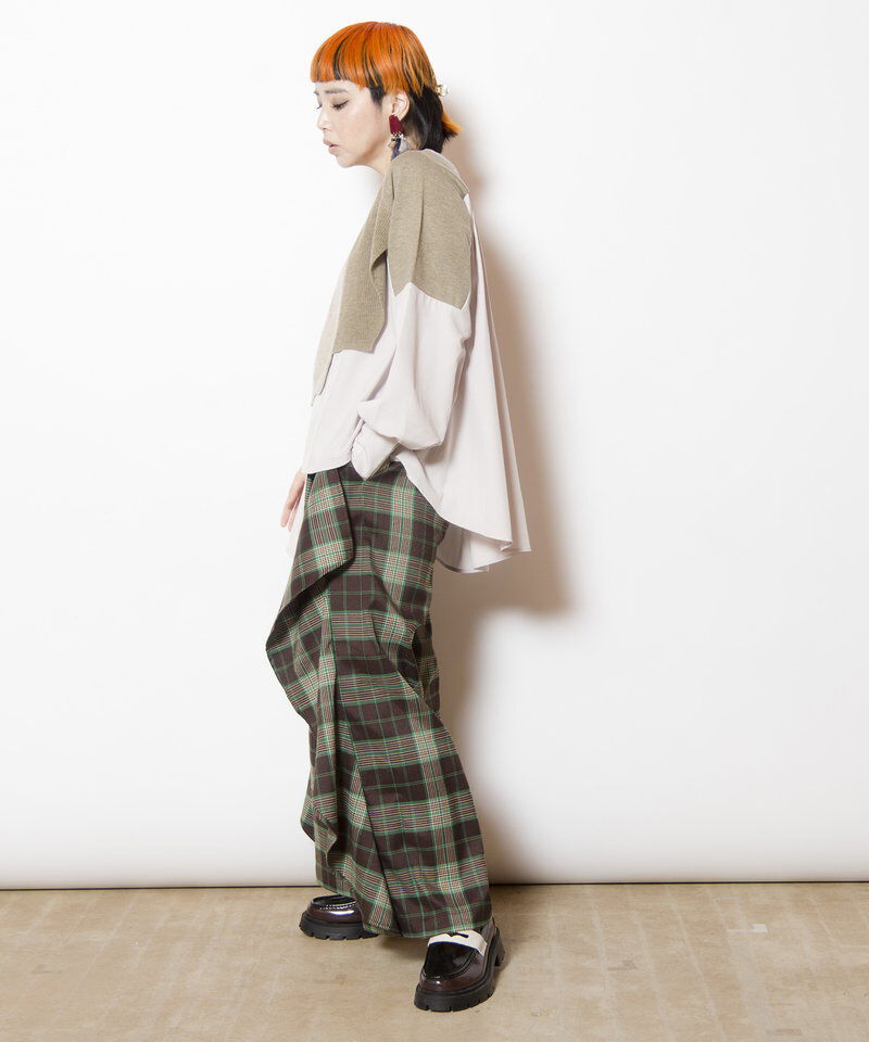  「切替レイヤードニットプルオーバー」|Tシャツ・カットソー|