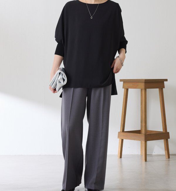  「《高機能/オールシーズン着られる》ジャージ袖リブブラウス」|シャツ・ブラウス|