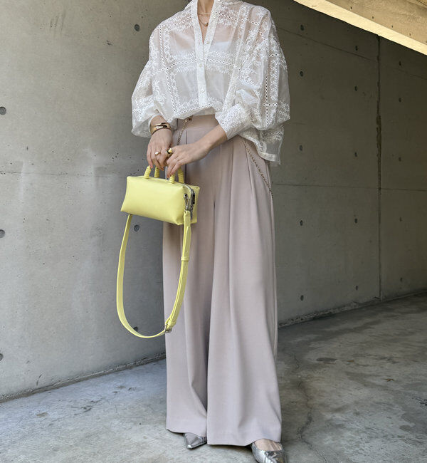  「【累計販売数3万枚突破/23色4サイズ展開！】タックワイドパンツ」|チノ|