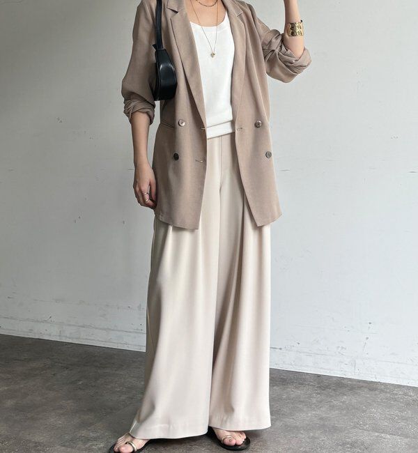  「【累計販売数3万枚突破/23色4サイズ展開！】タックワイドパンツ」|チノ|