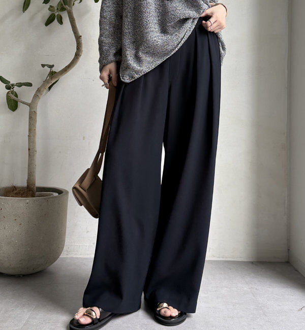  「【累計販売数3万枚突破/23色4サイズ展開！】タックワイドパンツ」|チノ|