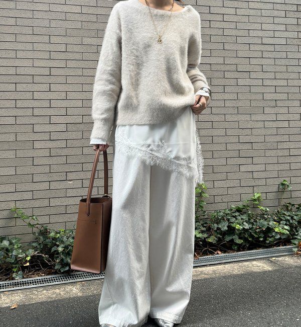  「ジョーゼットアシメレース切替ブラウス」|シャツ・ブラウス|