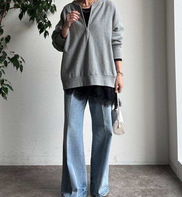  「ジョーゼットアシメレース切替ブラウス」|シャツ・ブラウス|