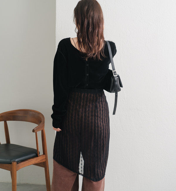  「チュールベロア2WAYカーディガン」|Tシャツ・カットソー|