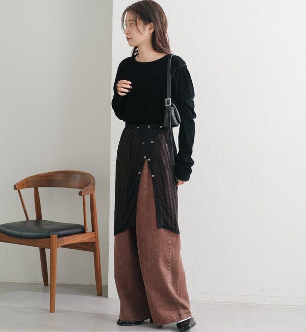  「チュールベロア2WAYカーディガン」|Tシャツ・カットソー|