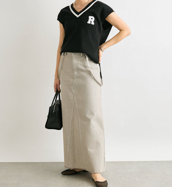  「【MONN.:.(モン)】LOOSE DENIM SKIRT」|スカート|