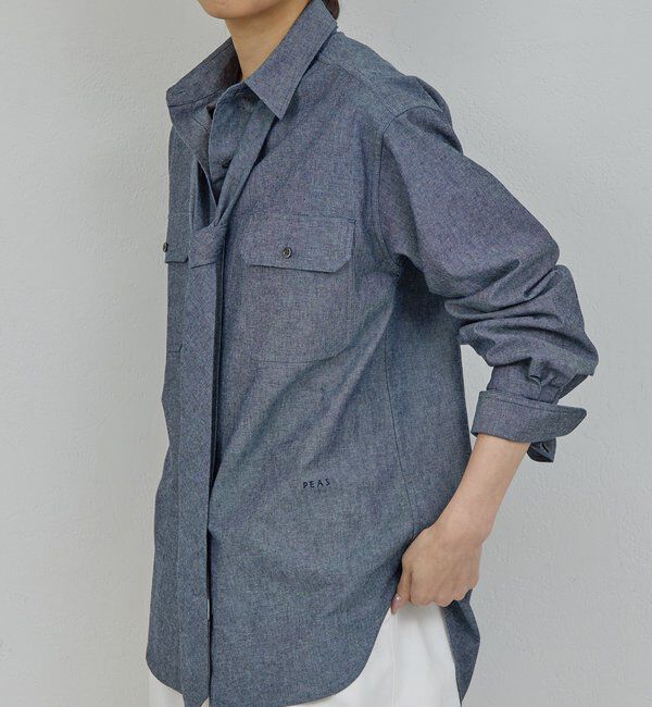  「【PEAS】タイ付きシャツ」|シャツ・ブラウス|