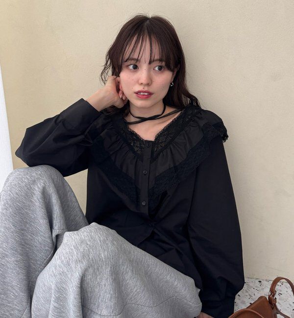  「【@lily.s_y企画】Vフリルシェイプブラウス」|シャツ・ブラウス|