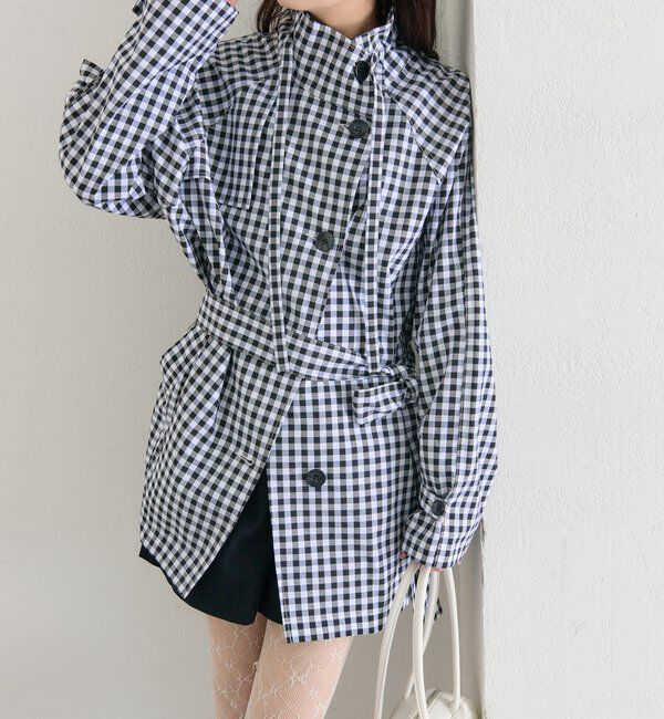  「スタンドカラーミドルトレンチ」|トレンチコート|