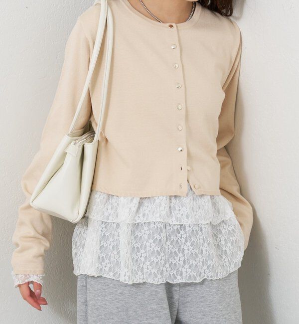  「デイリーショートカーディガン」|カーディガン|アイボリー