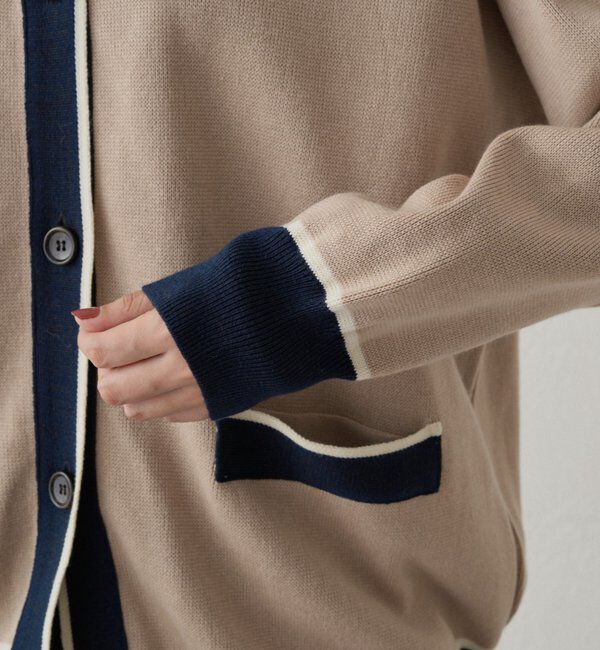  「配色ラインニットカーデ」|ニット・セーター|