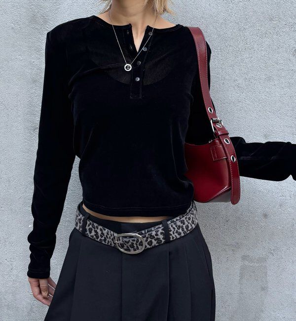  「フロッキーメッシュ ヘンリートップス」|Tシャツ・カットソー|