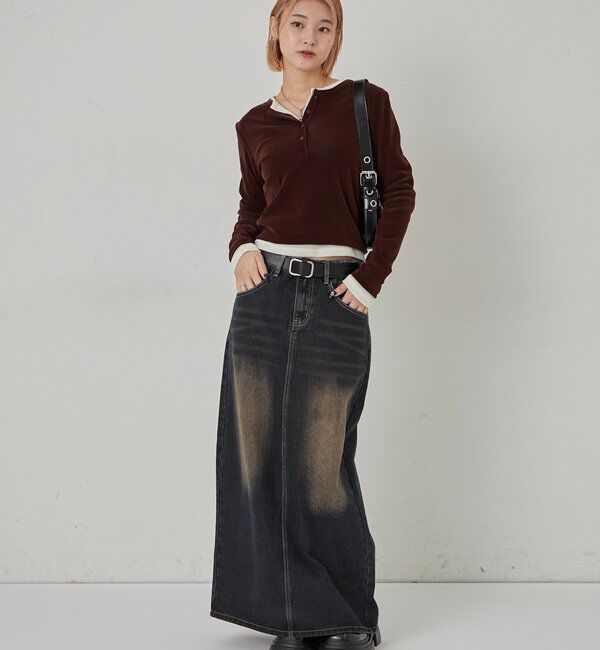  「フロッキーメッシュ ヘンリートップス」|Tシャツ・カットソー|