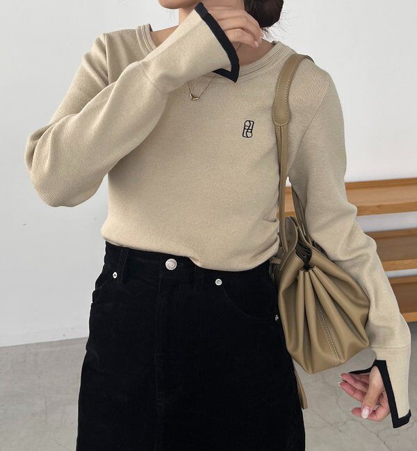  「1ポイントバイカラーニット」|ニット・セーター|