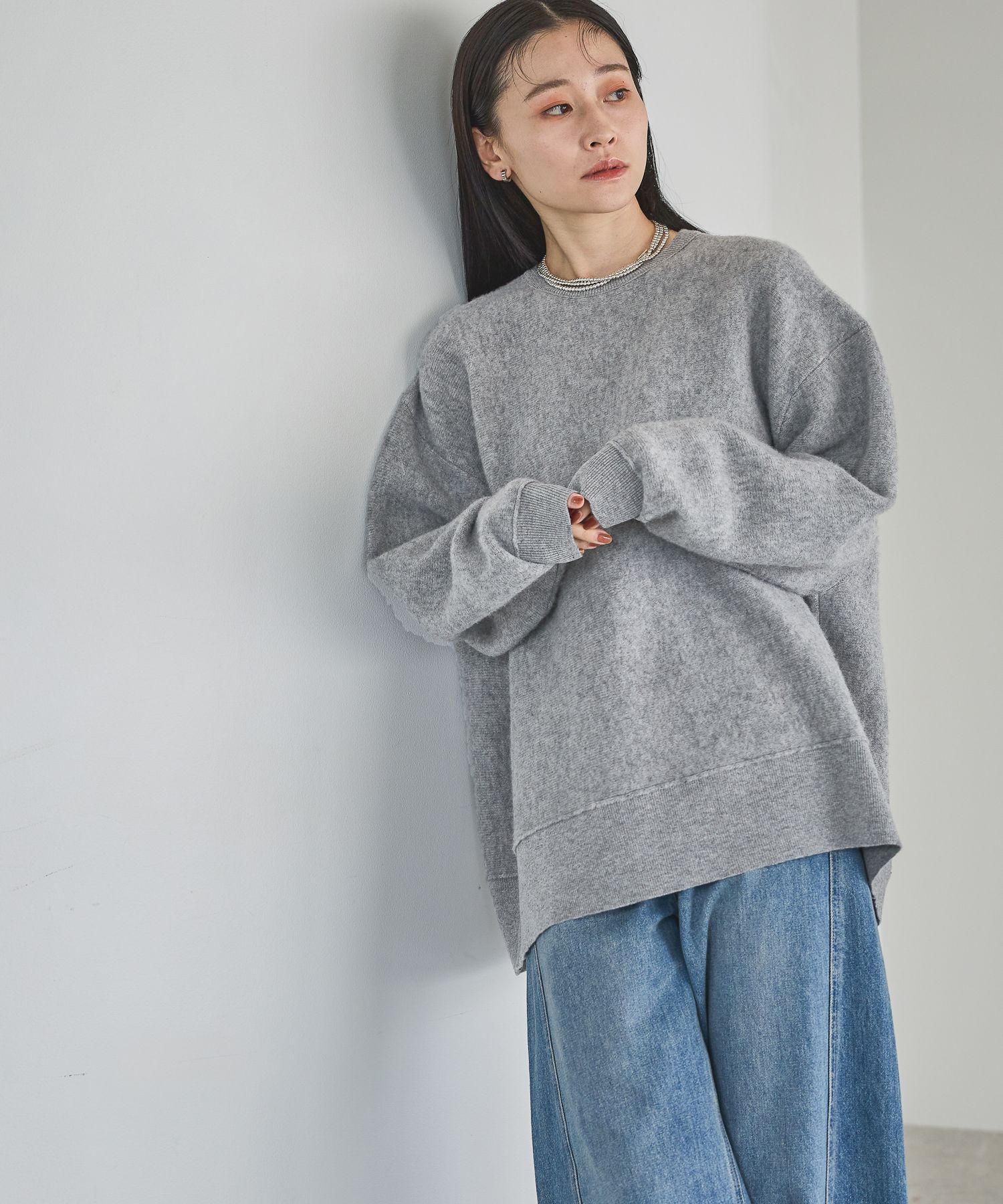 A part by 「 スポンディッシュＷユルプルオーバー」|ニット・セーター|グレー