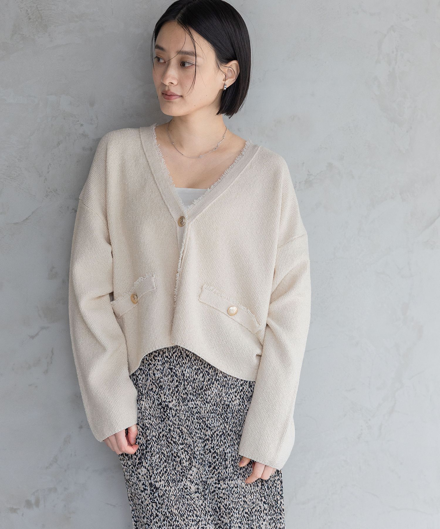 A part by 「ツイードVカーディガン」|ニット・セーター|