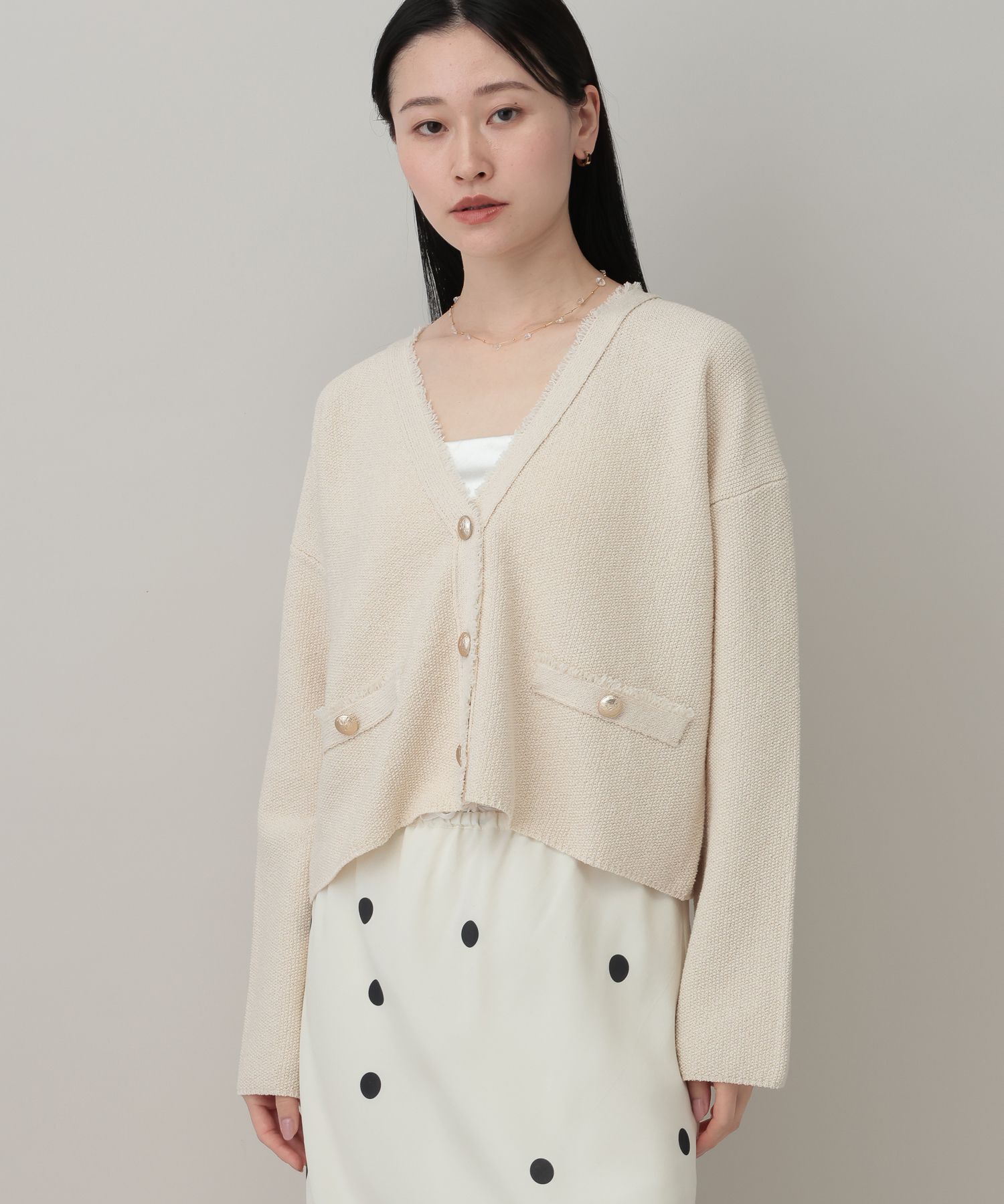 A part by 「ツイードVカーディガン」|ニット・セーター|