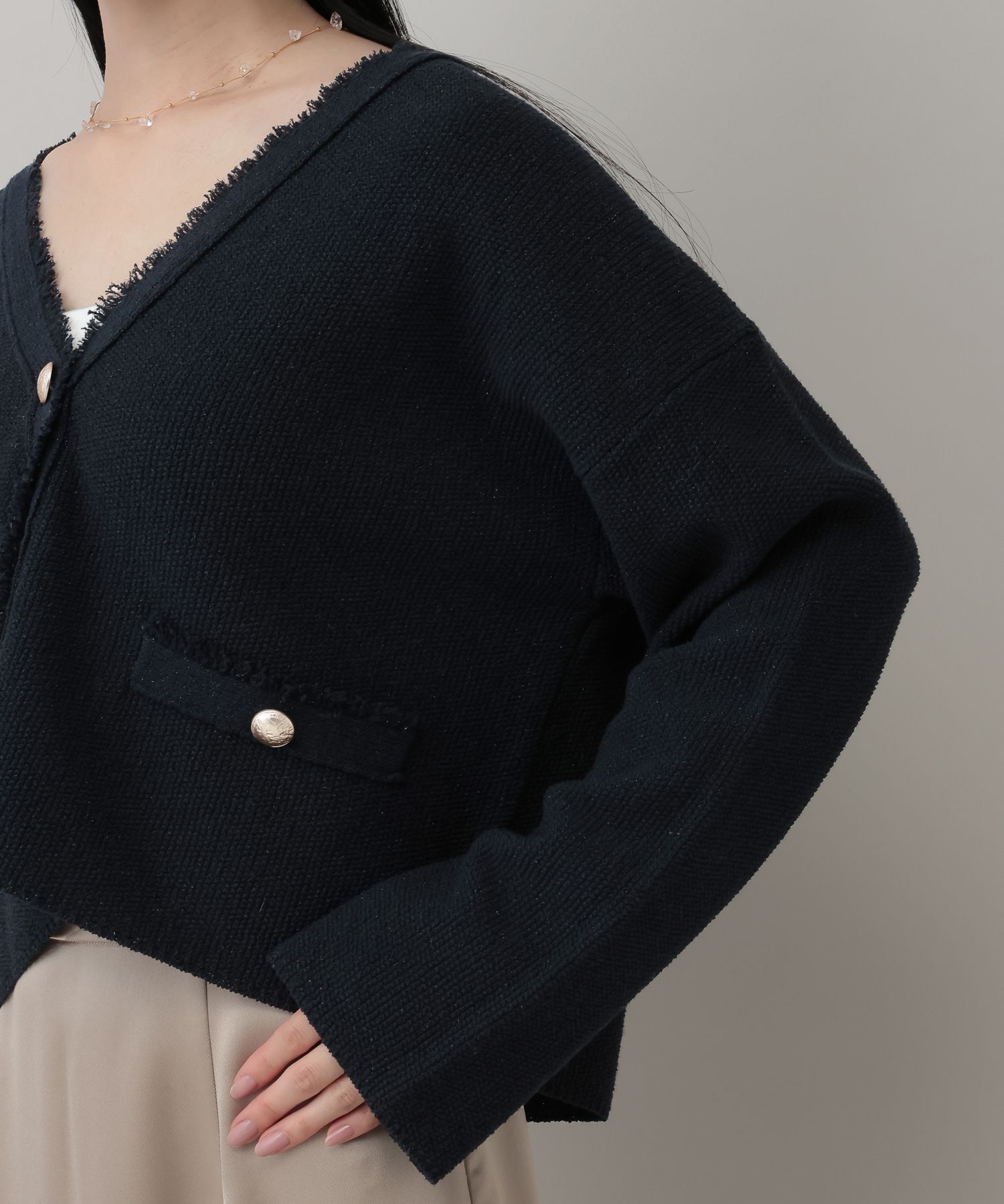 A part by 「ツイードVカーディガン」|ニット・セーター|