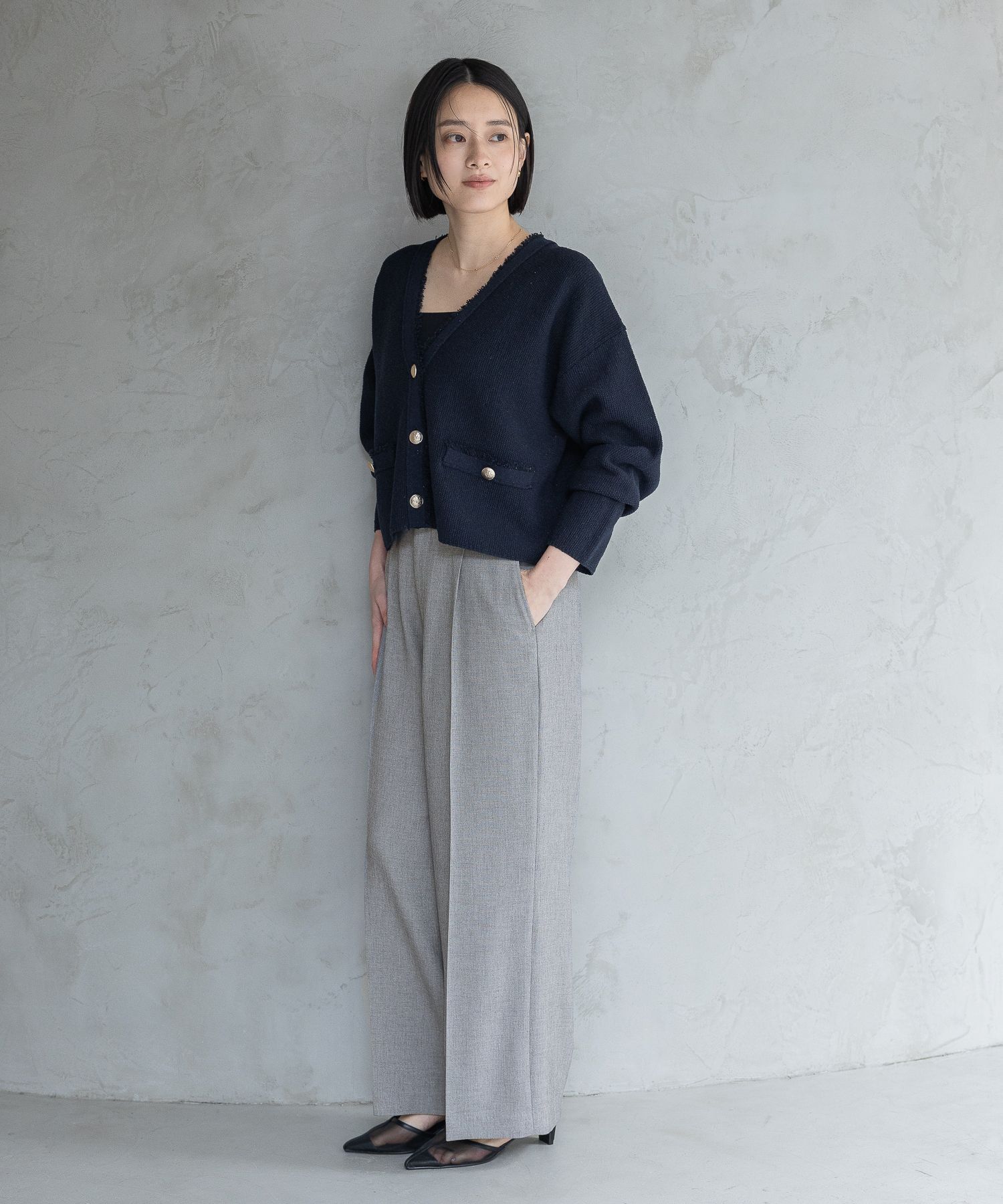 A part by 「ツイードVカーディガン」|ニット・セーター|