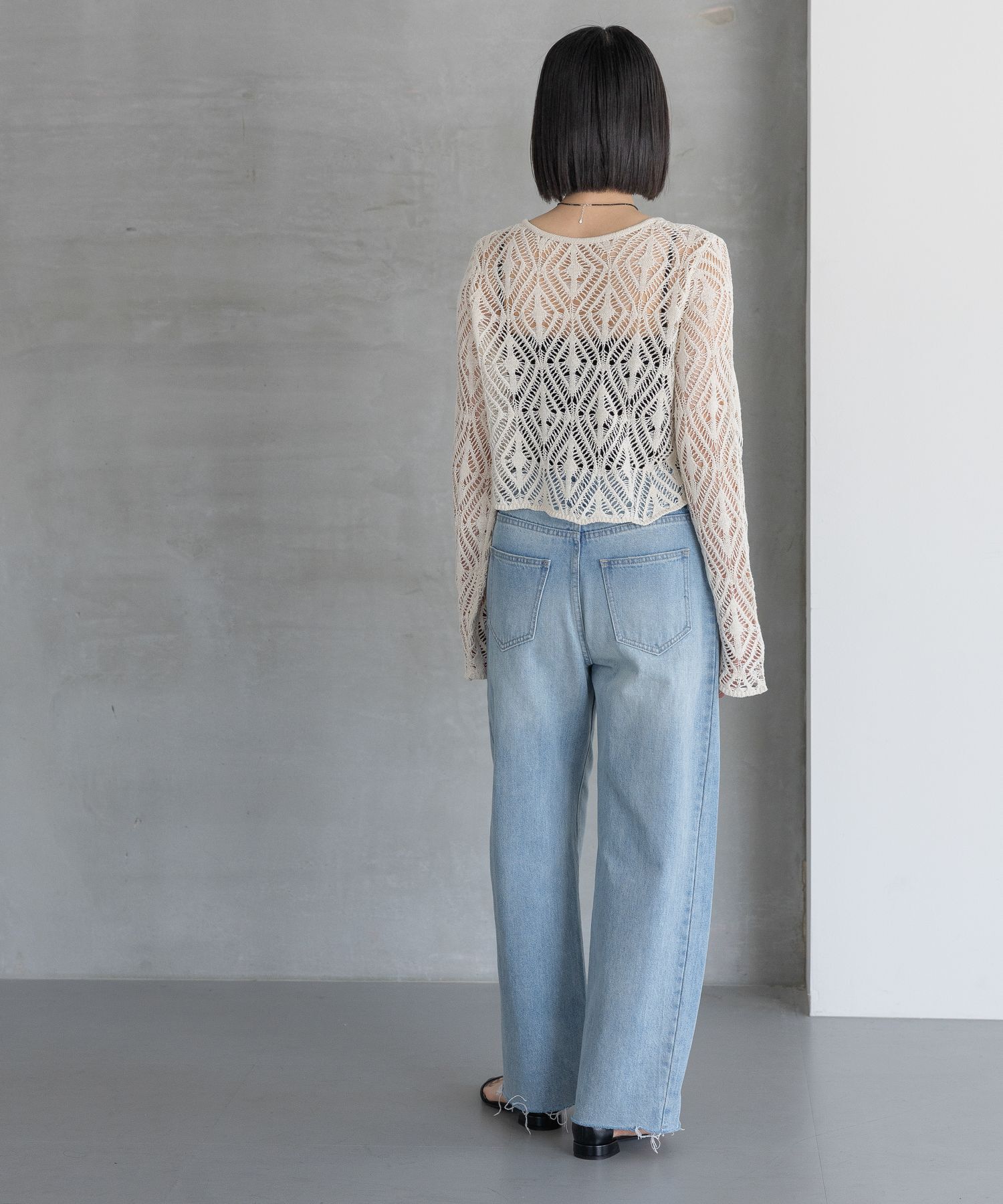 A part by 「リネンコンスカシアミカーディガン」|カーディガン|