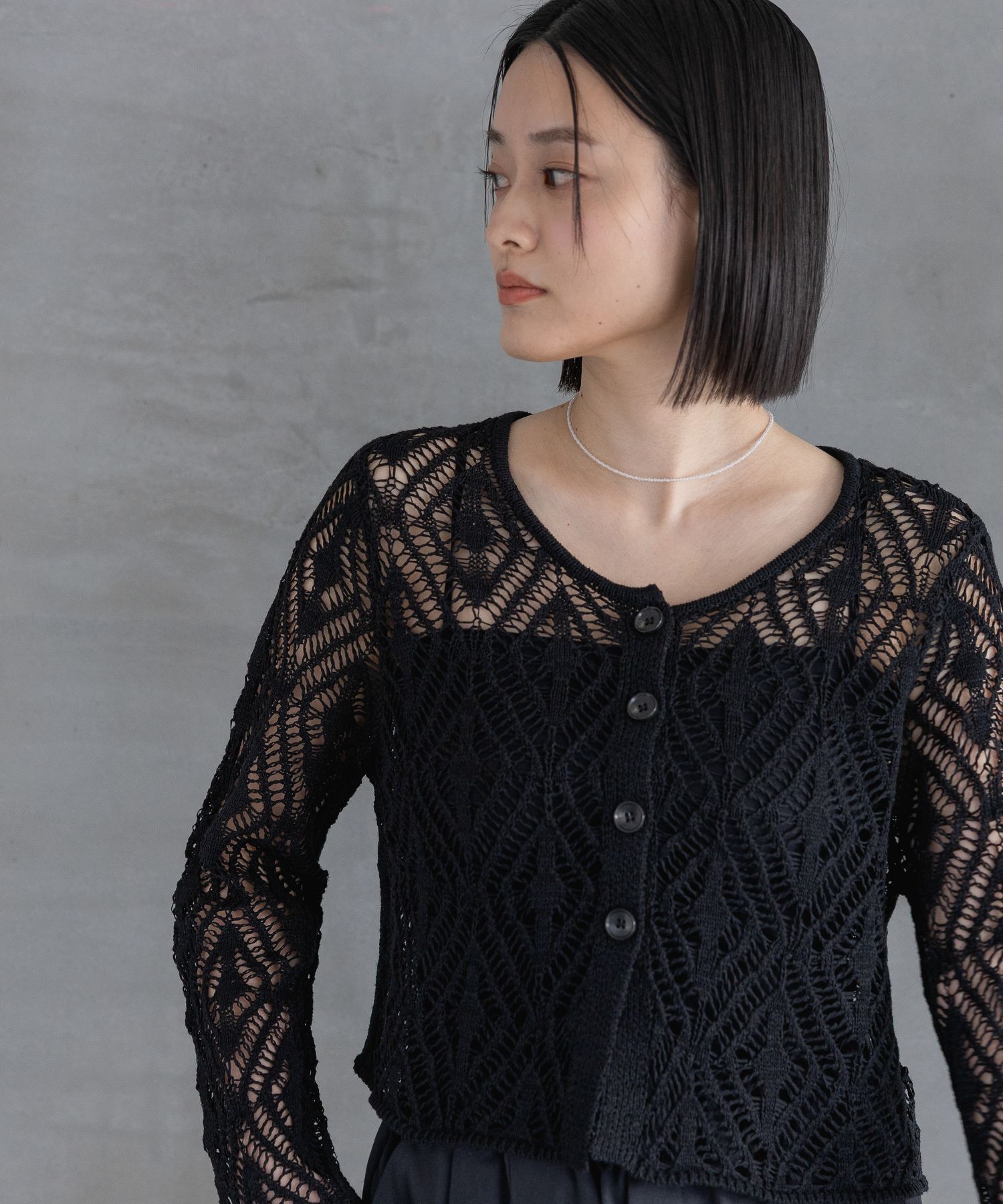 A part by 「リネンコンスカシアミカーディガン」|カーディガン|