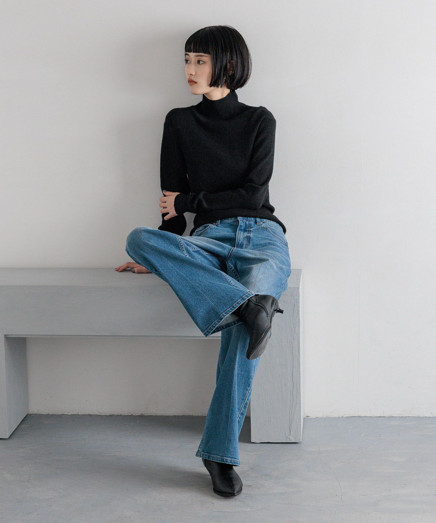 LOWRYS FARM「１２ＧカラーニットタートルＬＳ」|ニット・セーター|