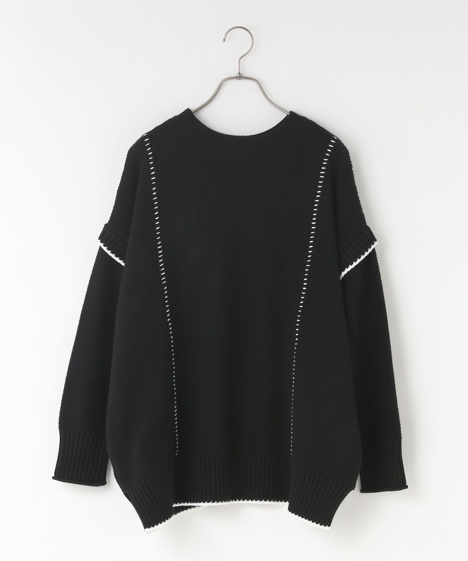 LOWRYS FARM「【前後着用可能】２ＷＡＹハイショクステッチプルオーバー」|ニット・セーター|