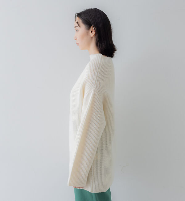 collex「オフネックリブニットチュニック」|ニット・セーター|
