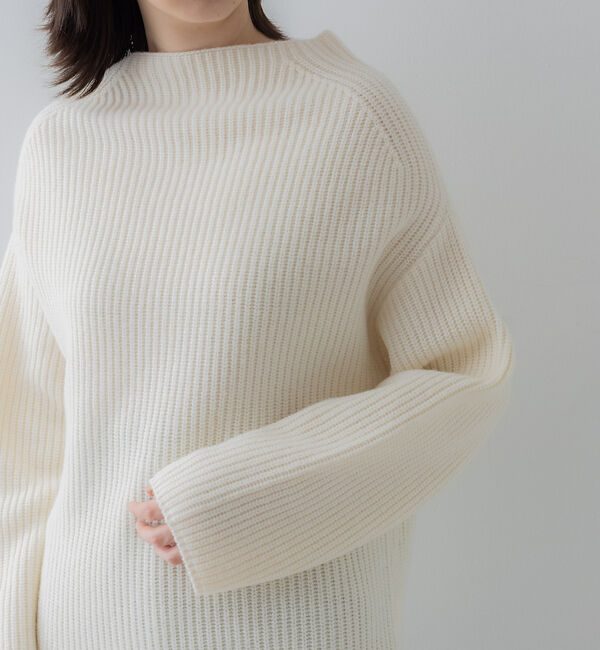 collex「オフネックリブニットチュニック」|ニット・セーター|