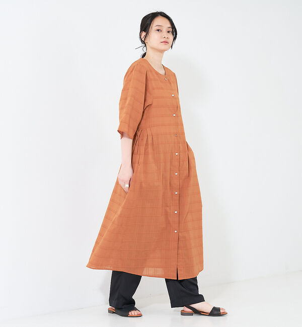 collex「＜手洗い可＞チェック織柄ガウンワンピース」|ワンピース|