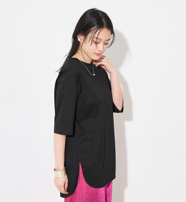 collex「【接触冷感・UVカット】コンパクトクールチュニックTシャツ」|Tシャツ・カットソー|ブラック