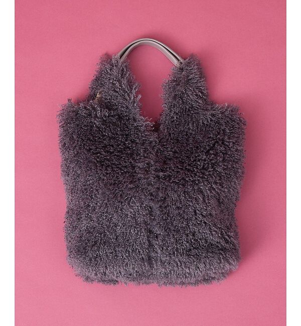 collex「【WEB限定】Vラインフェイクファートートバッグ」|トートバッグ|チャコールグレー