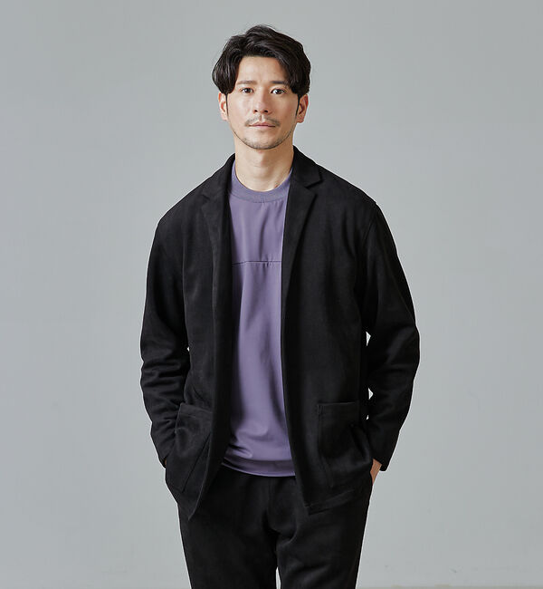 ABAHOUSE「【セットアップ対応】シルキー ネオスエード ジャケット/カーディガン」|カーディガン|ブラック